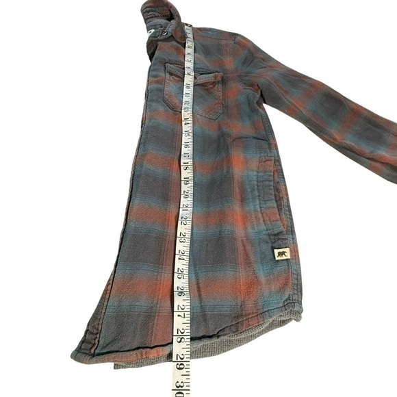 Dakota Grizzly Snap Closure Flannel Thermal Lined Shacket Medium Plaid Orange - Picture 7 of 12